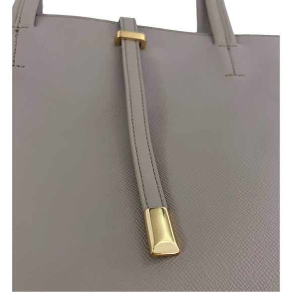 VINCE CAMUTO Leila Gray Driftwood Saffiano Leather Tote Bag - Picture 9 of 14
